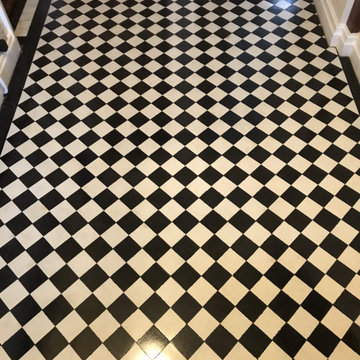 Chequered Victorian Tiled Hallway Floor Refurbished in Stoke-on-Trent