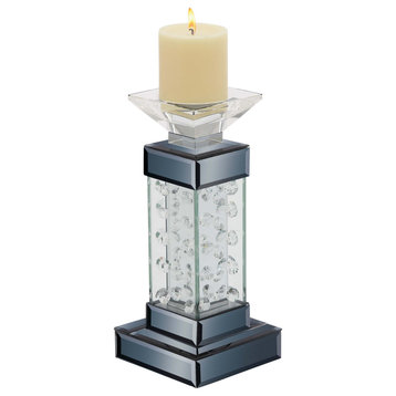Glam Silver Glass Candle Holder 79281