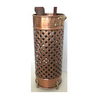 Solid Copper Umbrella Stand Wovenwork Pattern 8.5"W x 21.5"H