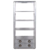 Pilot 2 Drawer Bookcase with Silver Aluminum Cladding and Exposed Screws