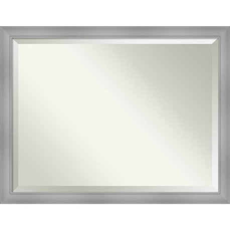 Flair Polished Nickel Beveled Bathroom Wall Mirror - 44 x 34 in.