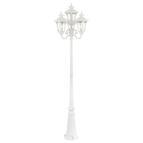 Textured White Traditional, Victorian, Sculptural, Outdoor Post Light