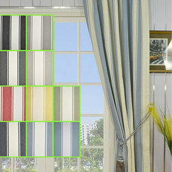 Moonbay Stripe Concealed Tab Top Cotton Curtains - Curtains