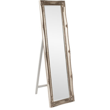 Queen Ann Standing Mirror - Silver