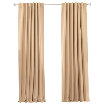 Solid Thermal Blackout Curtain Panels, Wheat, 84", Set of 2