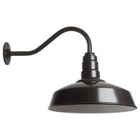 Short Neck Barn Lighting - The Gardena Farmhouse Style Steel Light, Dark Bronze