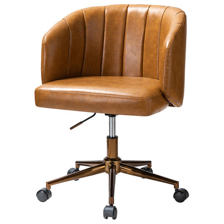 Eugene Vegan Leather Task Chair, Camel