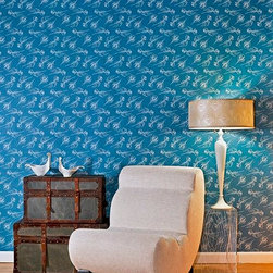 Peacock Patterns - Quill - Wallpaper