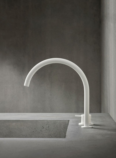 The 590H faucet by Vola in matte white