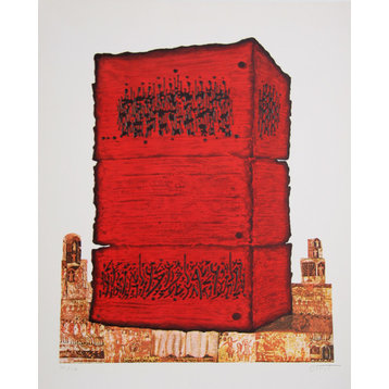 Moshe Elazar Castel, Stone Of The Temple, Lithograph