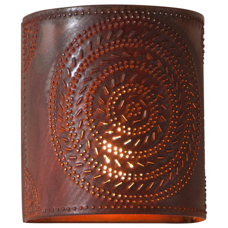 Chisel Sconce Light, Rustic Tin