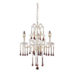 3-Light-Chandelier-In-Antique-White-And-Amber-Crystal - Chandeliers