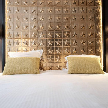 Boutique Hotel with Tin Tile Headboards