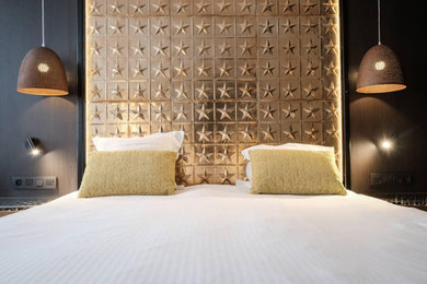 Trendy bedroom photo in Brussels