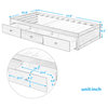 TATEUS Twin Size Platform Storage Bed,Oak