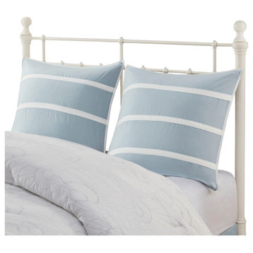 Harbor House Coastal 4-Piece Comforter Set, White/Blue, 26x26", Dec Pillow/Sham