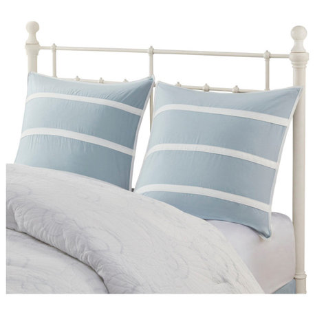 Harbor House Coastal 4-Piece Comforter Set, White/Blue, 26x26", Dec Pillow/Sham