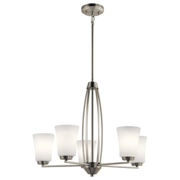 Tao 5 Light Chandelier, Brushed Nickel