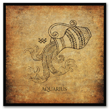 Aquarius Horoscope Astrology Canvas Print, Custom Picture Frame, 15"x15"