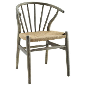 Flourish Spindle Wood Dining Side Chair, Gray