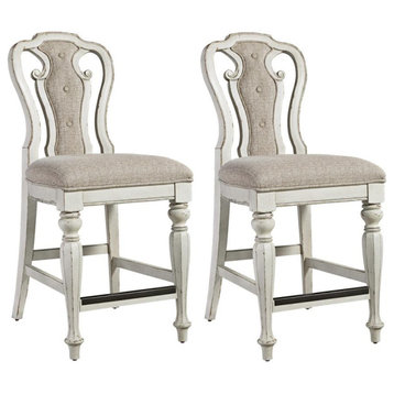 Counter Height Chair (RTA)-Set of 2 European Traditional White