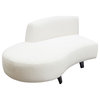 Vesper Curved Armless Left Chaise, White