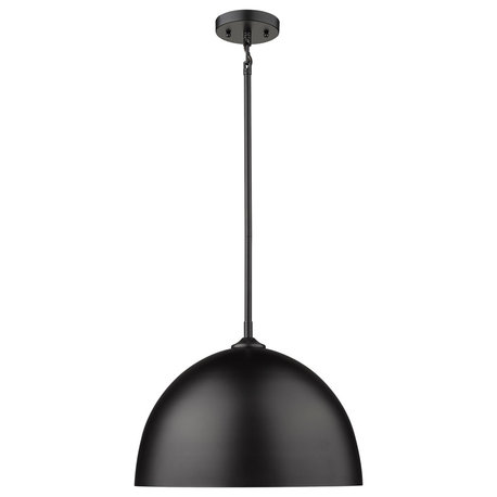 Zoey Large Pendant, Matte Black With Matte Black Shade