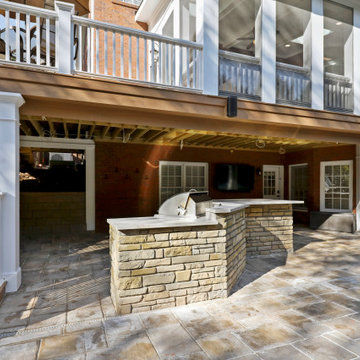 Basement With Exterior Pool & Porch Renovation