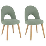 Bentley Designs - Oslo Oak Aqua Upholstered Chairs, Set of 2 - Oslo Oak Aqua Upholstered Chair Pair takes inspiration from sophisticated mid-century styling through hints of both retro and Scandinavian design resulting in soft flowing curves throughout. Oslo is a fashionable range that features an eclectic blend of shapes and forms.