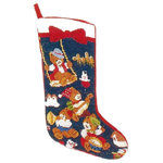 HKH International - Needlepoint Hand-Embroidered Wool Stocking Christmas Gift - This Needlepoint Hand-Embroidered Wool Stocking from Exquisite Home Designs features a unique design. Perfect for any Christmas gift, this stocking is sure to add a special touch to your holiday decor.