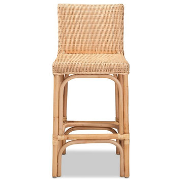 Bowery Hill Natural Finished Rattan Counter Stool