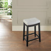 Linon Claridge 26" Wood Backless Counter Stool Gray Faux Leather in Black Finish