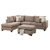 Pancevo 3-Piece Dorris Fabric Sectional Sofa Set With Storage Ottoman, Mocha