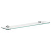 Clear Crystal Glass Single Bathroom Shelf, 23.6"x4.9", Rondo2 4510.001.60