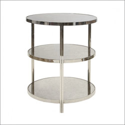 Worlds Away Audrey 3 tier side table Nickel Finish - Dining Tables