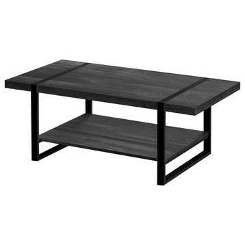 Coffee Table, Accent, Cocktail, Rectangular, Living Room, 48"L, Metal, Black