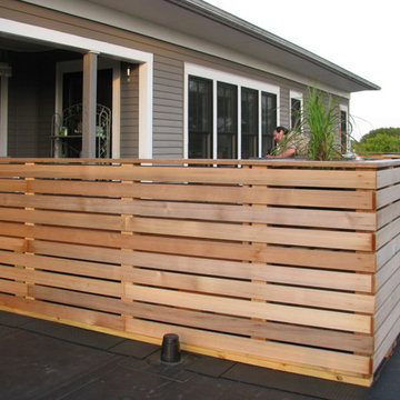 Custom made wood guard rail detail