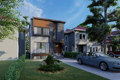 Example of a minimalist exterior home design in Toronto
