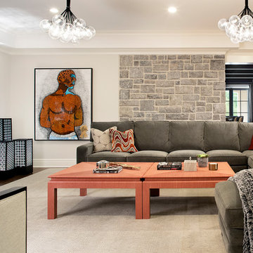 Bold Yet Comfortable Media Room