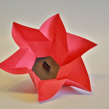 Aumônière / Boîte Surprise en papier plié HEXTILLE By ARTURASS - Diamètre 13,5 c