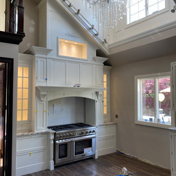 Traditional White Inset Cabinets with AMAZING Ceiling detail.