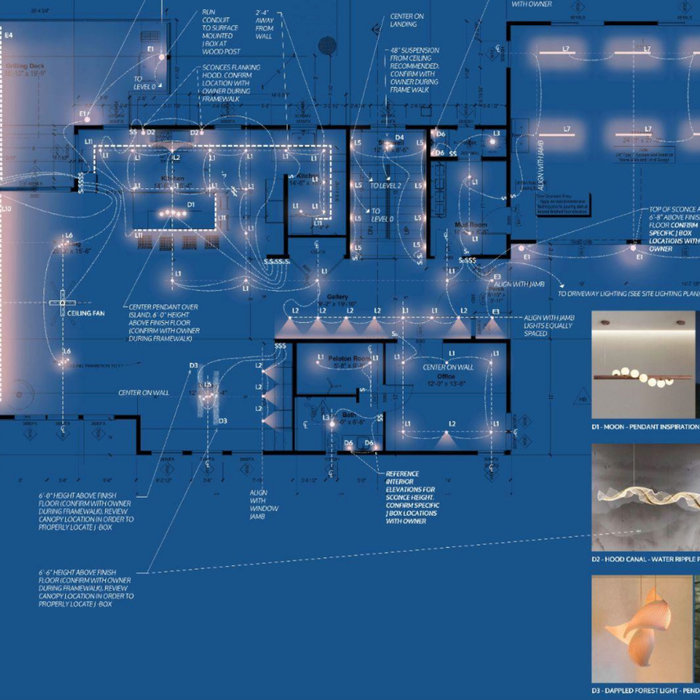 An example of lighting plans and how they encorporate into the whole design.