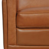 Moroni Milo Mid-Century Leather Loveseat with Wooden Legs in Tan