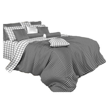 Black and White Check Luxury 100% Cotton Duvet Cover Set, Dolce Mela Bedding, Tw