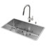 VIGO All-In-One Mercer Stainless Steel Undermount Kitchen Sink Set, 32"