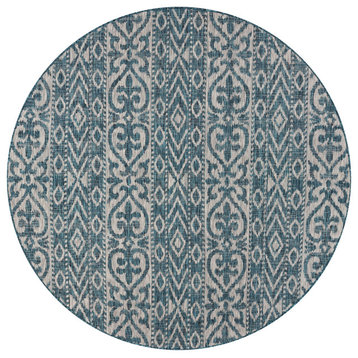 Entwined Geometric Indoor/Outdoor Accent Rug, 7'6" Round