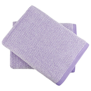 Everplush Quick Dry Diamond Jacquard Bath Towel, Set of 2, Lavender