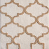 Cotton Dual Color Geometric Pattern Bath Rug, Beige, 34"x21"