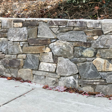 Building Stone Dry Stack Retaining Wall in Takoma Park MD