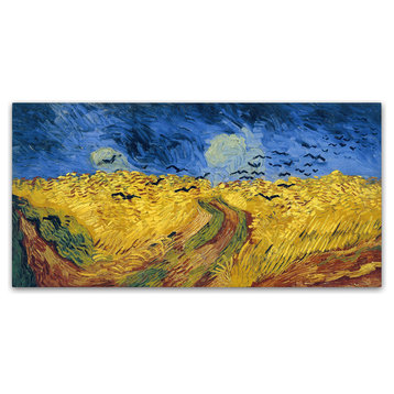 Vincent van Gogh 'Wheatfield with Crows' Canvas Art, 24x12